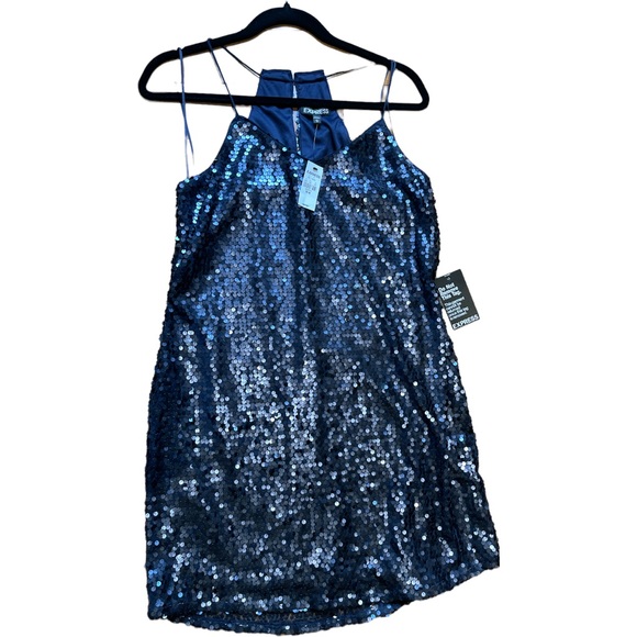 Express sequence dark blue dress size m NWT - Picture 1 of 9